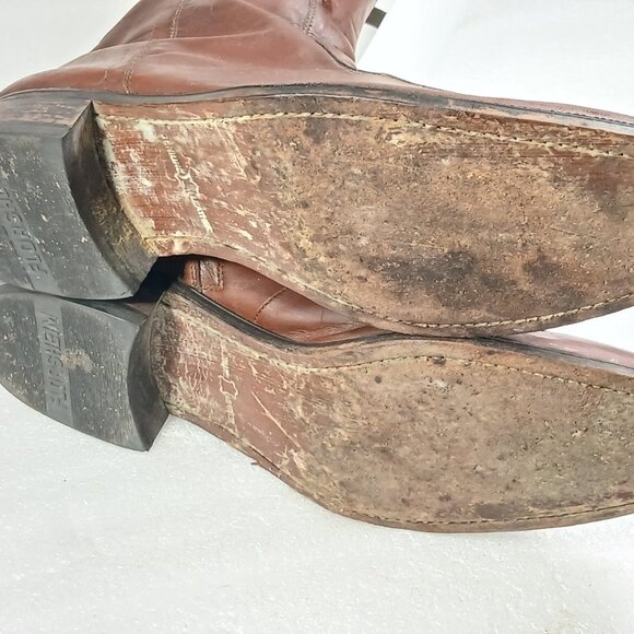 Florsheim Brown Leather Zip-Up Ankle Dress Boots Mens 11 Vintage Good Cond - Picture 3 of 16